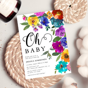 Oh Baby Bright & Bold Florale Babyparty Einladung