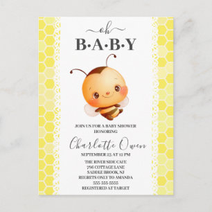 Oh Baby Bumblebee Babydusche Einladung Postkarte