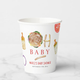 Oh Baby Burgers & Bottles Baby Dusche Pappbecher