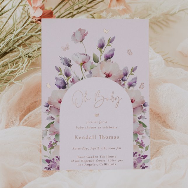 Oh Baby Butterfly Garden Baby Shower Folieneinladung (Von Creator hochgeladen)