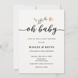 "Oh Baby" Calligraphy Baby Shower Einladung