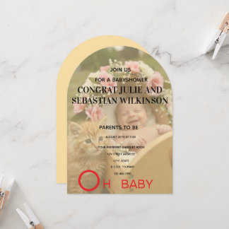 Oh Baby Cat Foto Baby Shower Bogen Einladung