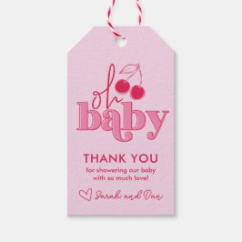 "Oh Baby" Cherry auf Top Dankeschön Tag Geschenkanhänger