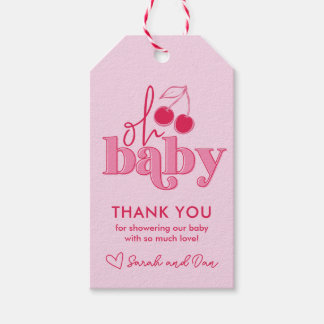 "Oh Baby" Cherry auf Top Dankeschön Tag Geschenkanhänger