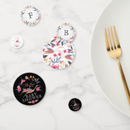 Oh Baby | Chic Floral Botanical Stork Baby Shower Konfetti