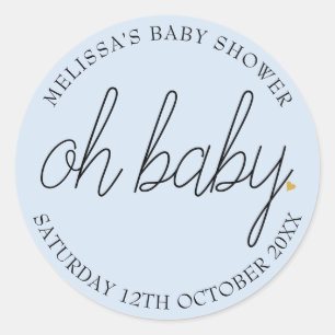 Oh Baby Chic Gold Liebe Herz Baby Jungen Dusche Runder Aufkleber