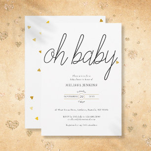 Oh Baby Chic Schriftzug Gold Liebe Herz Baby Showe Einladung