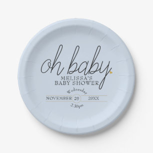 Oh Baby Chic Script Gold Liebe Heart Baby Dusche Pappteller