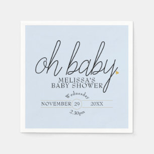 Oh Baby Chic Script Gold Love Herz Baby Shower Serviette