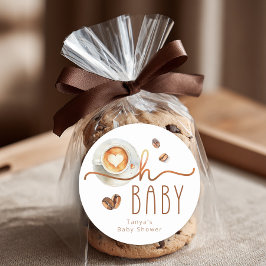 Oh Baby Coffee Baby Shower Favor Sticker