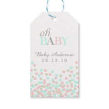 Oh Baby Confetti Baby Duschgeschenk Tag Pink Blau