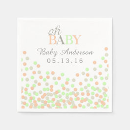 Oh Baby Confetti Baby Shower Napkin | Korallenminz Serviette