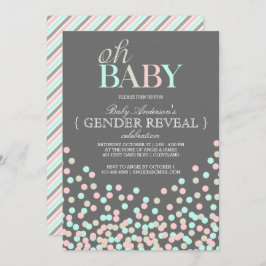 Oh Baby Confetti Gender Reveal Party | Blaurosa Einladung