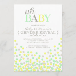 Oh Baby Confetti Gender Reveal Party | Gelbes Aqua Einladung