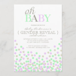 Oh Baby Confetti Gender Reveal Party | Lila Aqua Einladung