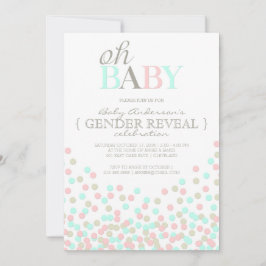 Oh Baby Confetti Gender Reveal Party | Rosa Blau Einladung