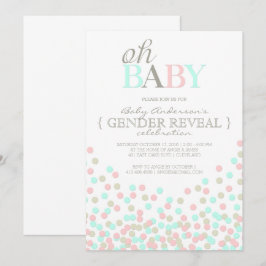 Oh Baby Confetti Gender Reveal Party | Rosa Blau Einladung