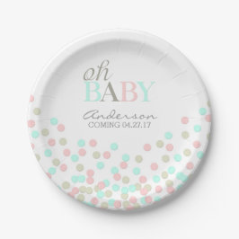 Oh Baby Confetti Gender Reveal Party | Rosa Blau Pappteller
