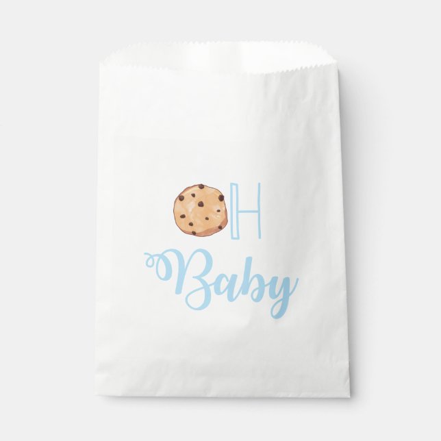 Oh Baby Cookies Blue Baby Dusche Geschenktütchen (Vorderseite)