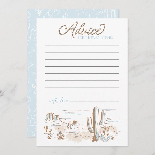 Oh Baby Cowboy Baby Shower Advice for Parents  (Vorne/Hinten)