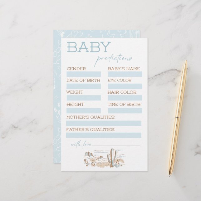 Oh Baby Cowboy Baby Shower Predictions (Vorderseite/Rückseite Beispiel)