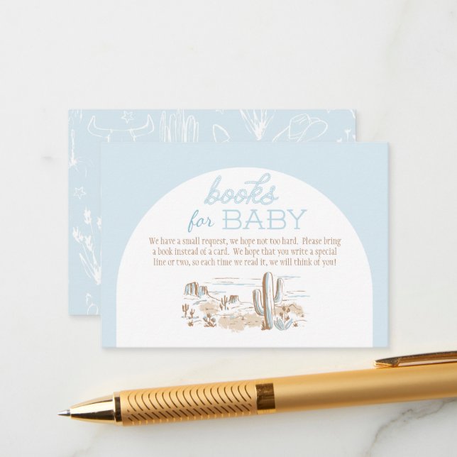 Oh Baby Cowboy Books for Baby Begleitkarte (Vorderseite/Rückseite Beispiel)