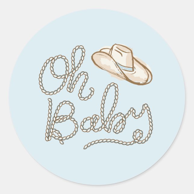 Oh Baby Cowboy Desert Baby Shocksticker Runder Aufkleber (Vorderseite)