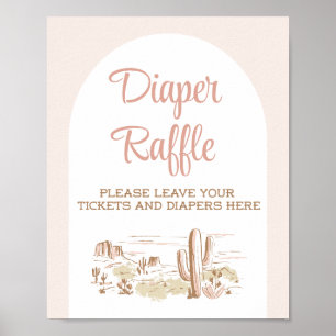 Oh Baby Cowgirl Baby Shower Windel-Raffle-Schild Poster