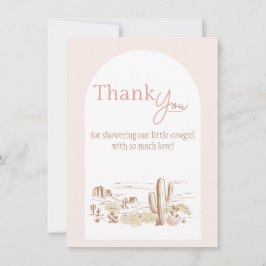 Oh Baby Cowgirl Flat Thank You Card Dankeskarte