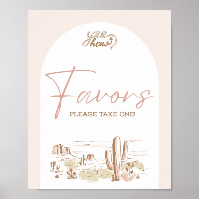 Oh Baby Cowgirl Shower Favor Poster (Vorne)