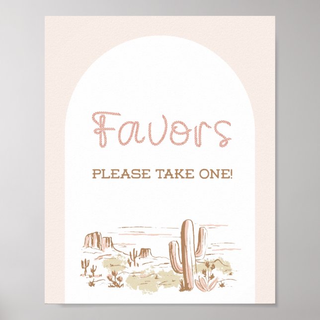 Oh Baby Cowgirl Shower Favor Poster (Vorne)