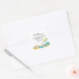 Oh, Baby, die Orte, an die du gehen wirst! Address Quadratischer Aufkleber