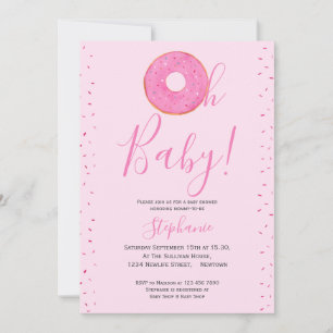 Oh Baby Donut Sprinkle Girl's Baby Shower Einladung