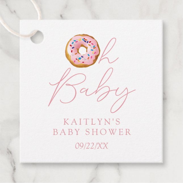 Oh Baby Donut Sprinkle Girls Babydusche Geschenkanhänger (Vorderseite)