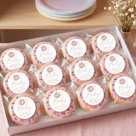 Oh Baby Donut Sprinkle Girls Babydusche Runder Aufkleber