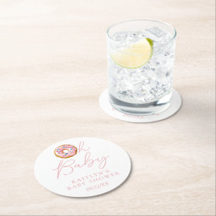 Oh Baby Donut Sprinkle Girls Babydusche Runder Pappuntersetzer