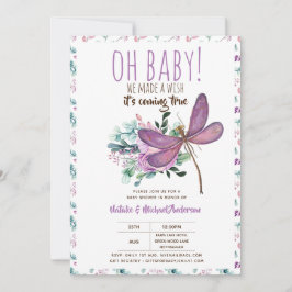 Oh Baby DRAGONFLY machen eine Wunschdusche floral Einladung