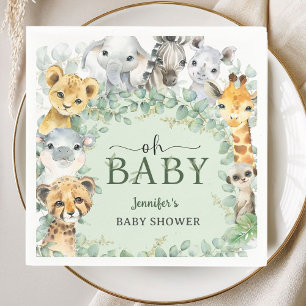 Oh Baby Dschungel-Safari-Tiere Baby Shower Serviette