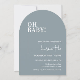 Oh Baby Dusche Einladung Arch Design Blau