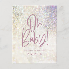 Oh, Baby! Dusche Party Glitzer funkelnd elegant Postkarte