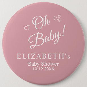 "Oh Baby" Dusty Pink Moderne Minimalistische Babyd Button