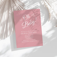 "Oh Baby" Dusty Pink Moderne Minimalistische Babyd