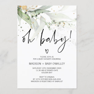 Oh Baby Duwer Gender Neutral Baby Bash Greenerie Einladung