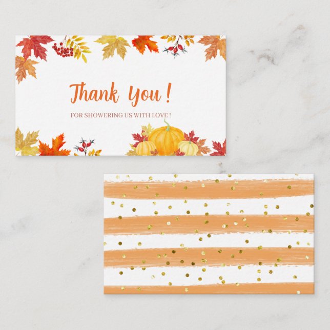 Oh Baby Ein kleiner Kürbis ist auf dem Weg Babydus Begleitkarte (Vorne/Hinten)