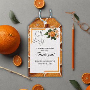 Oh Baby eine kleine Süsse Orange Citrus Baby Dusch Geschenkanhänger