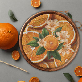 Oh Baby eine kleine Süsse Orange Citrus Baby Dusch Pappteller