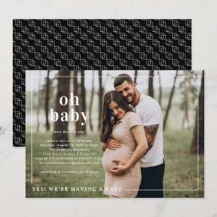 Oh Baby   Einfache Foto Babydusche Einladung