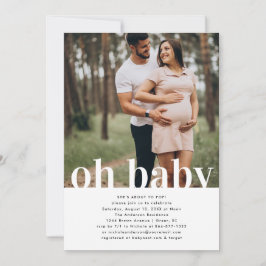 Oh Baby | Einfache Foto Babydusche Einladung