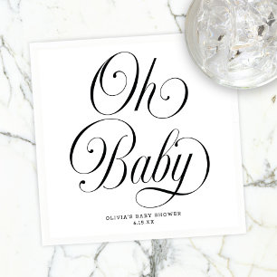Oh Baby Elegantes Skript Geschlechtsneutrale Babyp Serviette