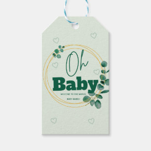 Oh Baby Eukalyptusblätter  Baby Shower Geschenkanhänger